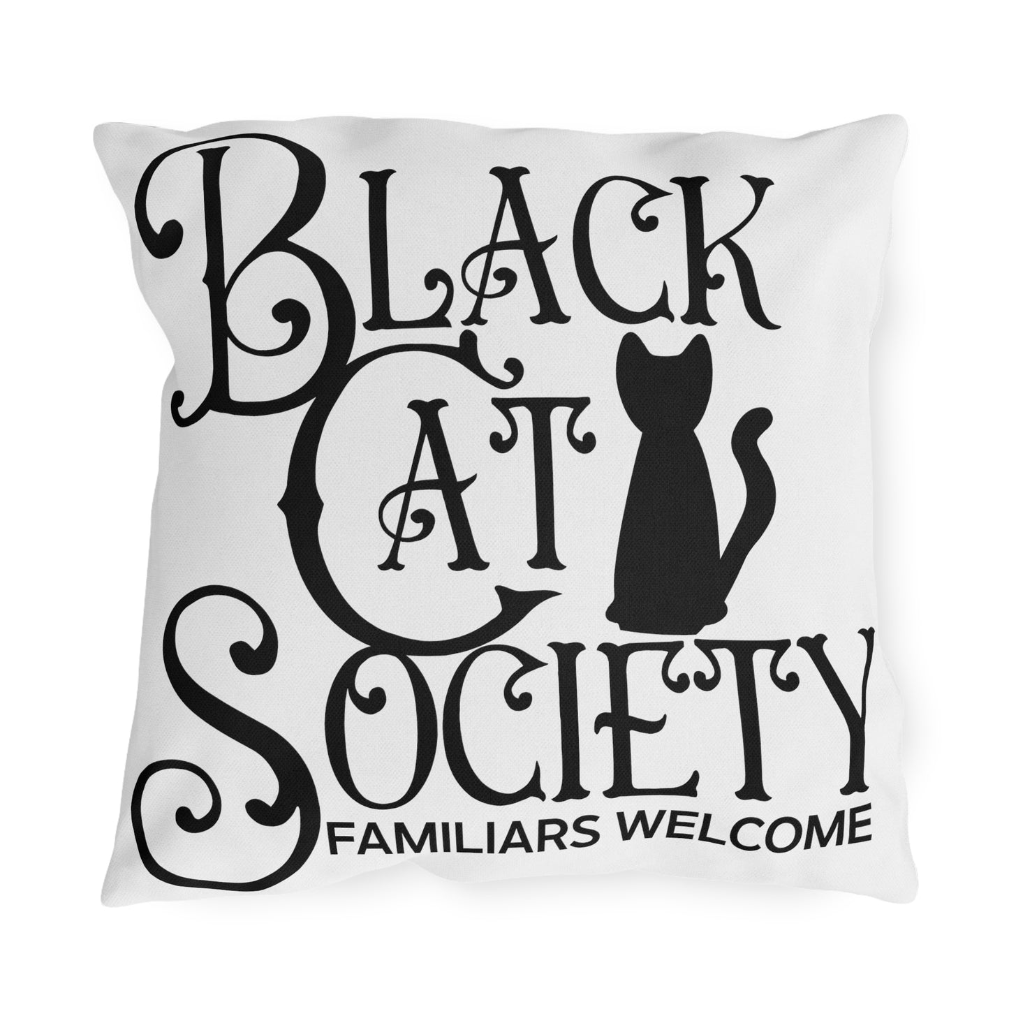 Black Cat Society Outdoor Pillows