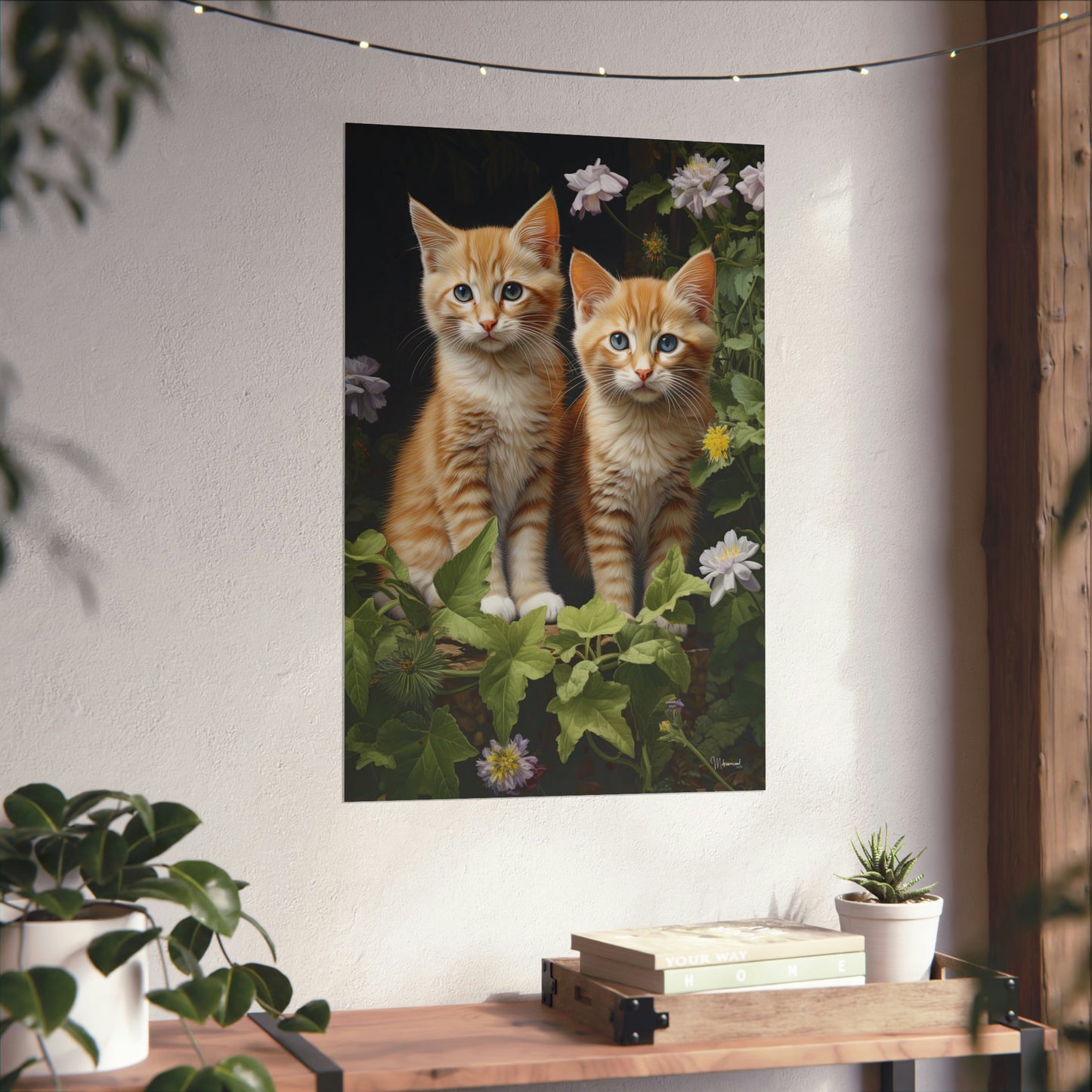 Kittens in the Garden Premium Matte Vertical Posters