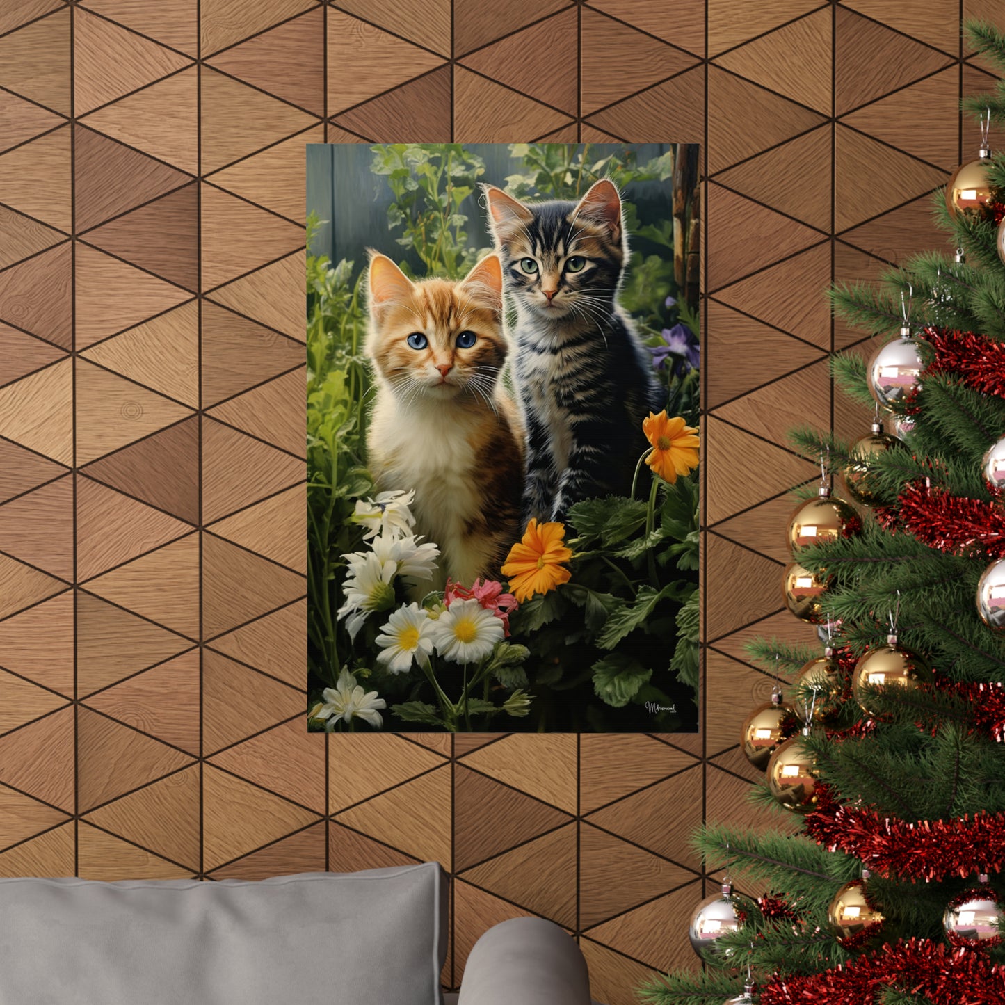 Kittens in the Garden Premium Matte Vertical Posters