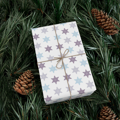 Blue and Purple Snowflakes Gift Wrap Papers