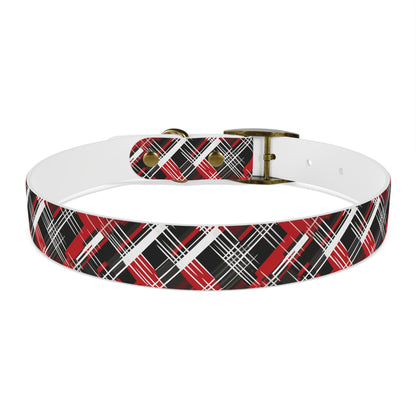 Sassy Pet's Red, Black & White Plaid Dog Collar