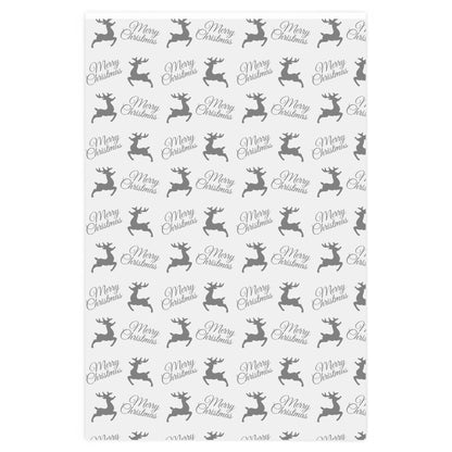 White Christmas Reindeer Wrapping Paper