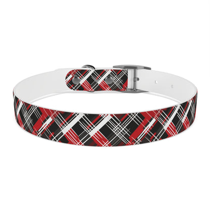 Sassy Pet's Red, Black & White Plaid Dog Collar