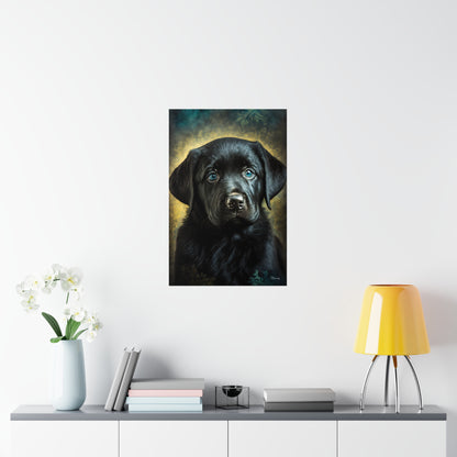 Black Poodle Puppy Premium Matte Vertical Posters