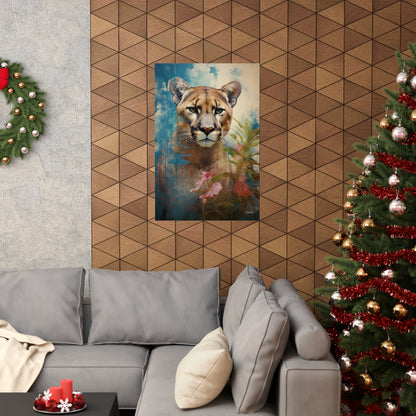 Florida Panther Floral Premium Matte Vertical Posters