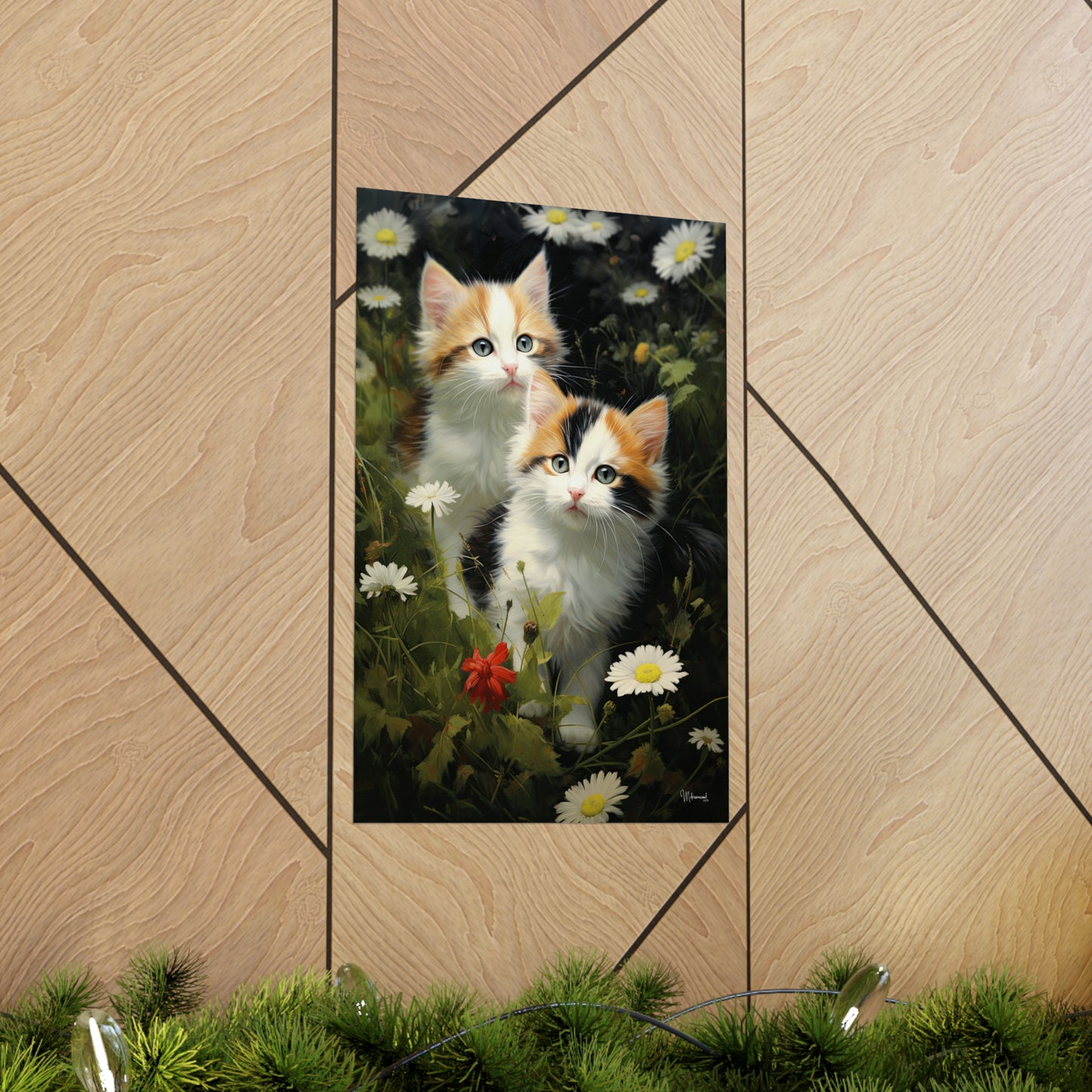 Kittens in the Garden Premium Matte Vertical Posters