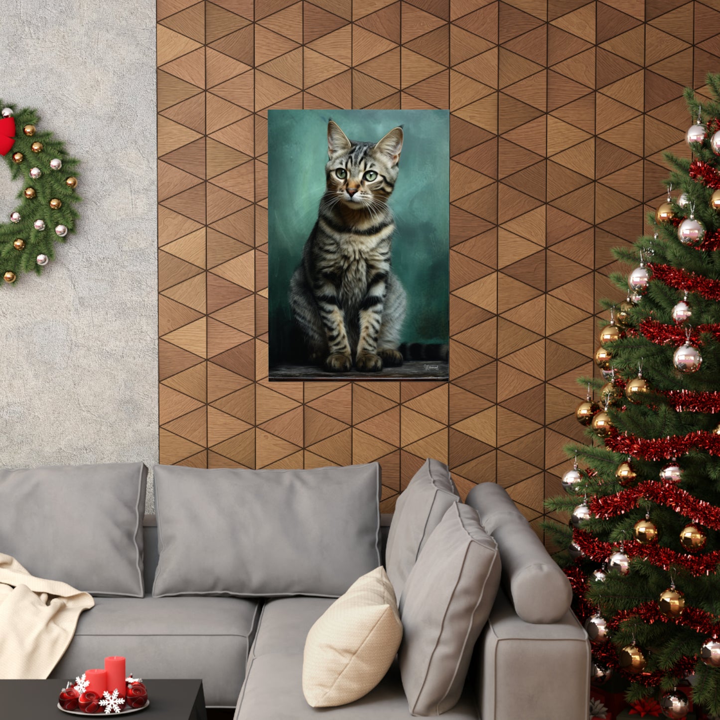 Tabby Cat Grunge Premium Matte Vertical Posters