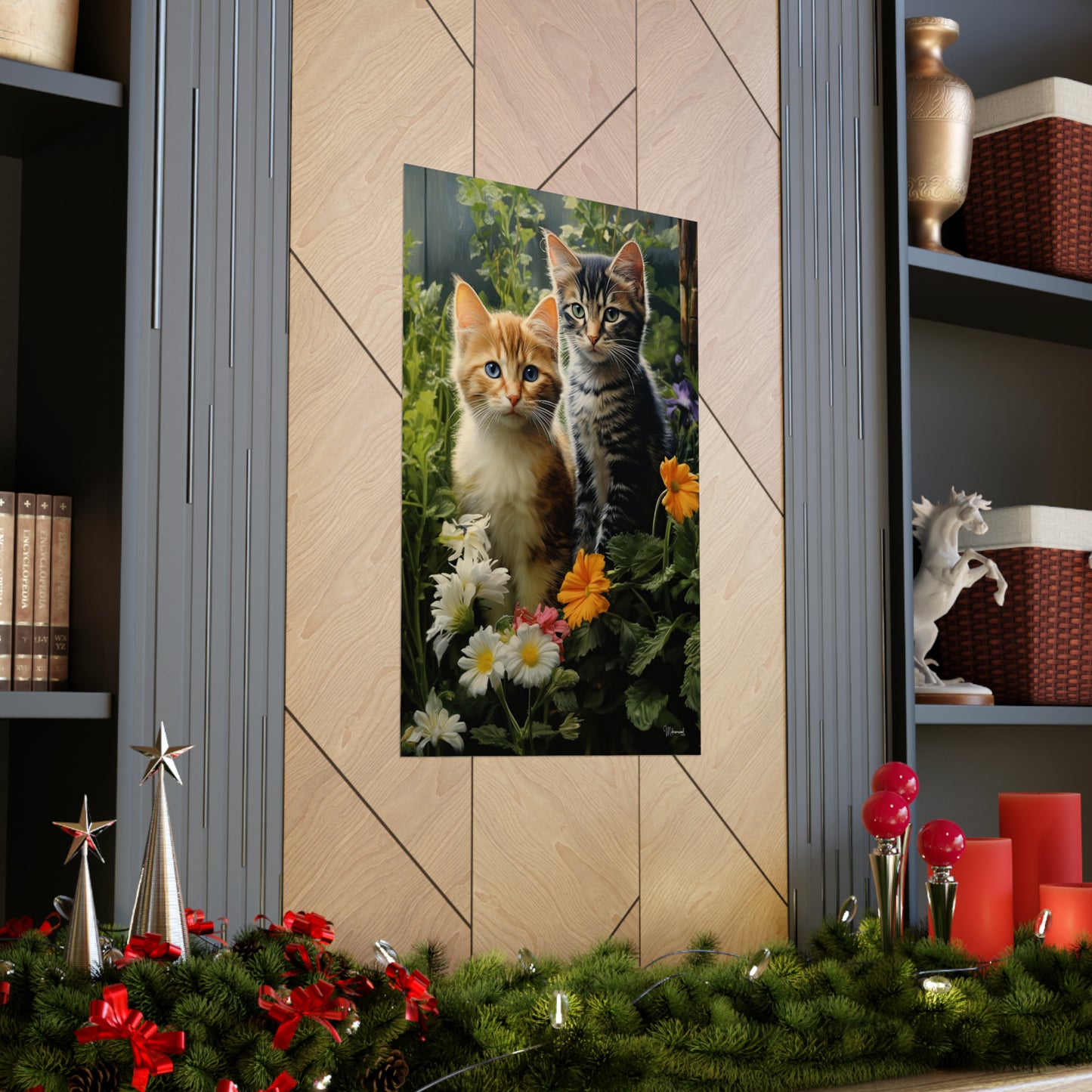 Kittens in the Garden Premium Matte Vertical Posters