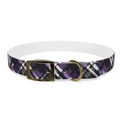 Sassy Pet's Purple, Black & White Plaid Leash Collar