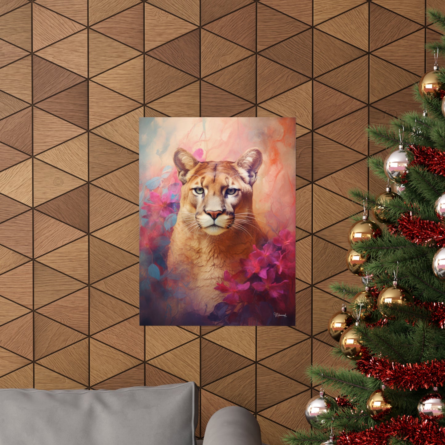 Florida Panther Floral Premium Matte Vertical Posters