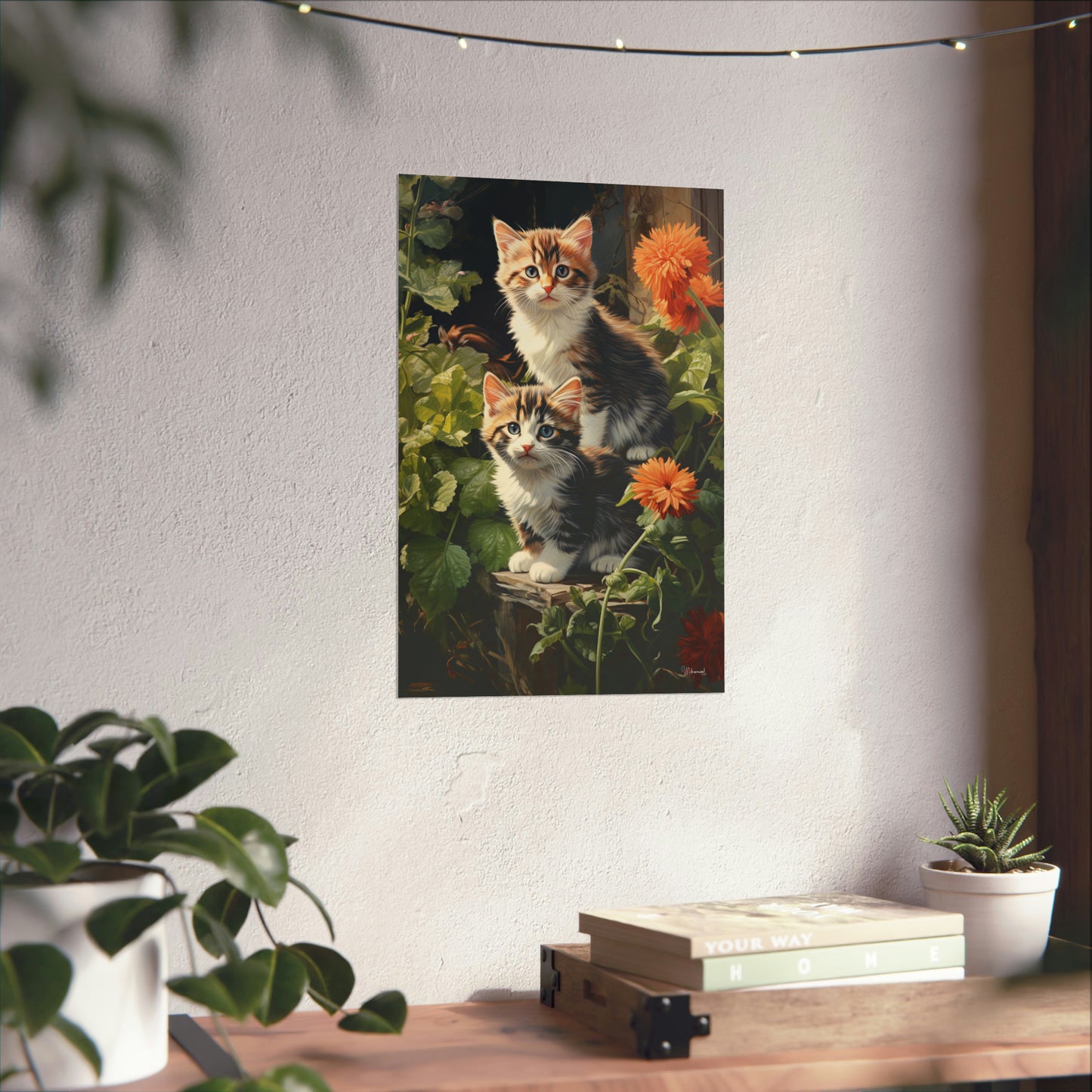 Kittens in the Garden Premium Matte Vertical Posters