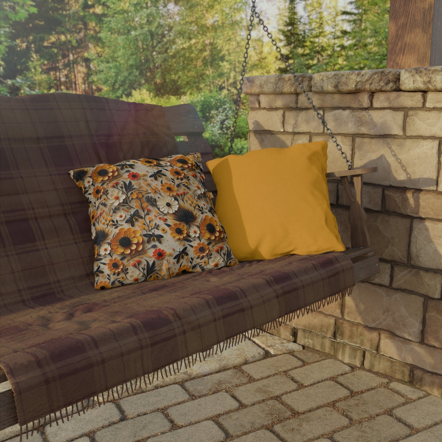 Floral & Bees Outdoor Pillows