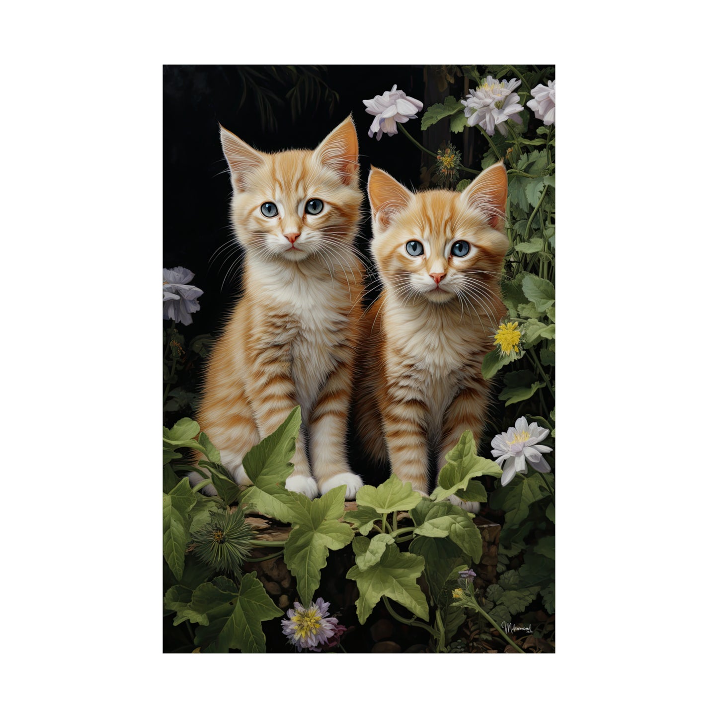 Kittens in the Garden Premium Matte Vertical Posters