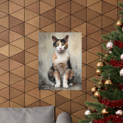 Calico Cat Grunge Premium Matte Vertical Posters