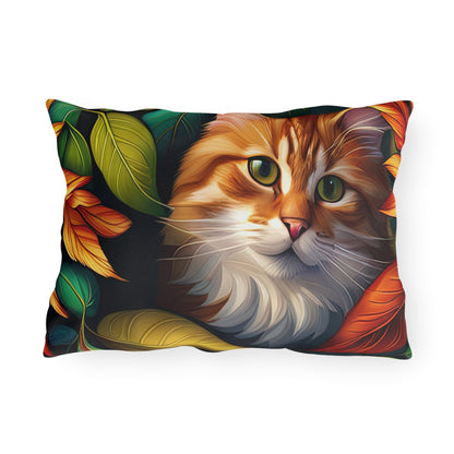 Tropical Tabby Cat Outdoor Pillows