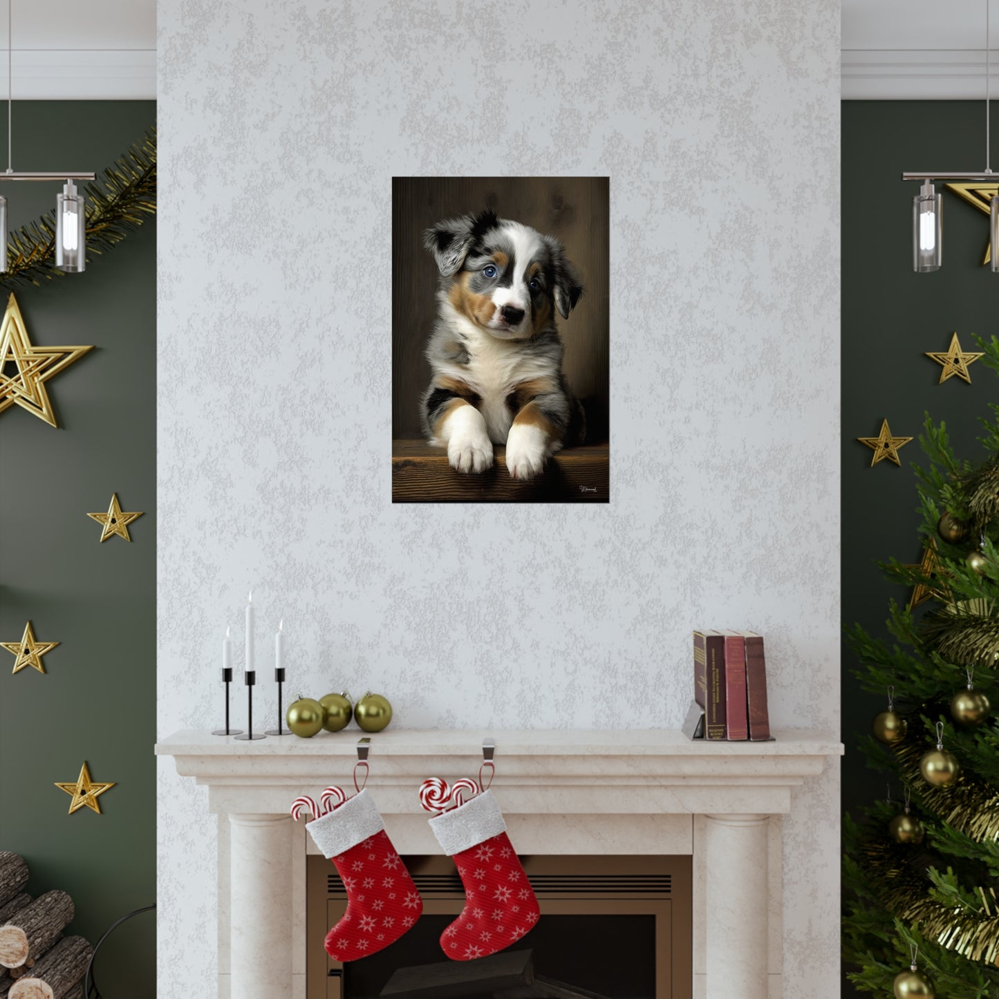 Australian Shepherd Puppy Premium Matte Vertical Posters