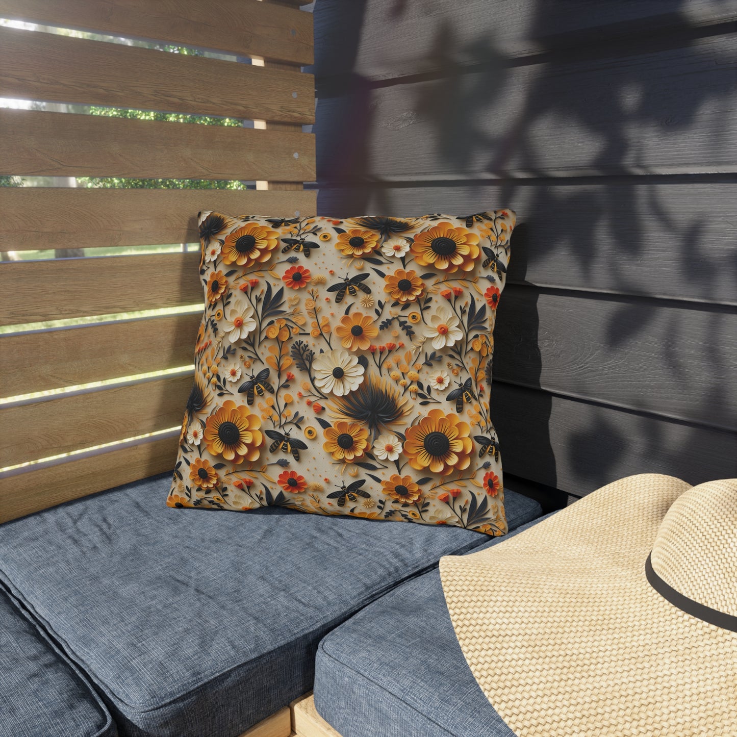 Floral & Bees Outdoor Pillows