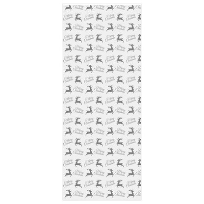 White Christmas Reindeer Wrapping Paper