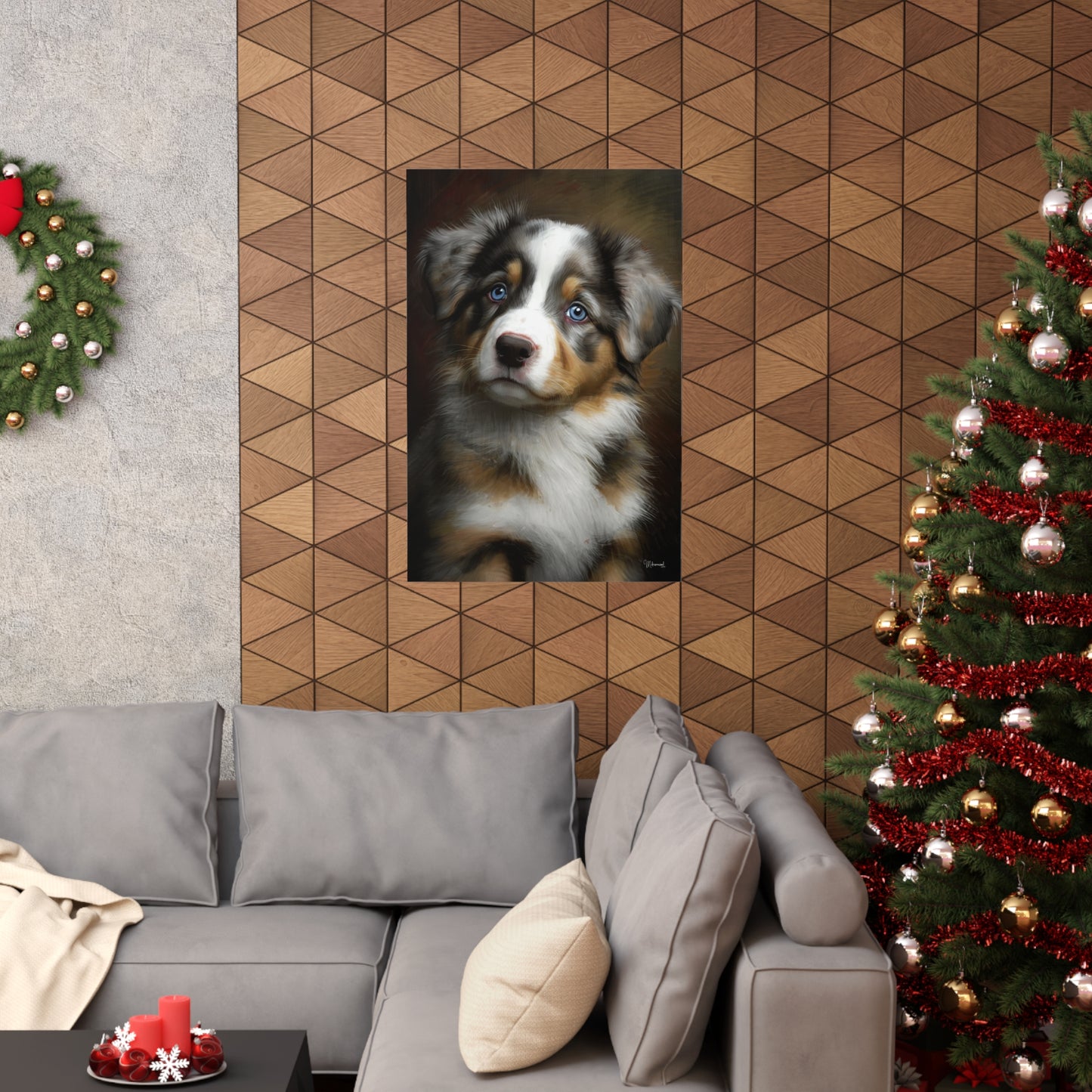 Australian Shepherd Puppy Premium Matte Vertical Posters