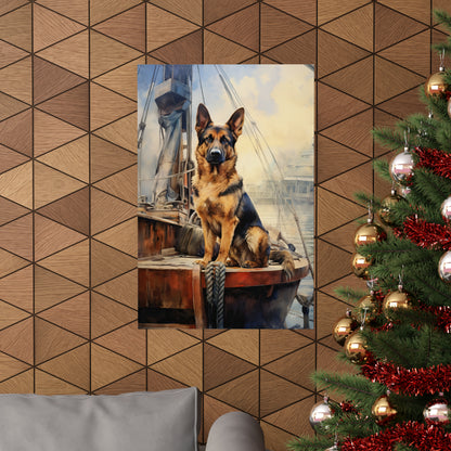 German Shepard on Dock Premium Matte Vertical Posters