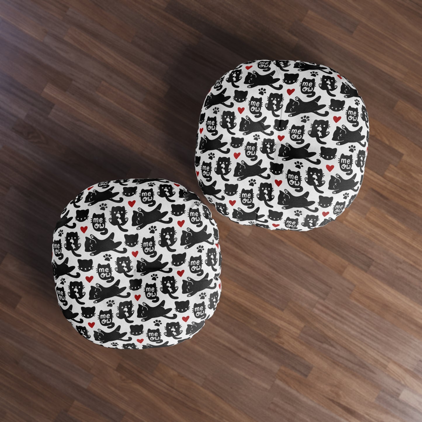 Sassy Pet's Meow Tufted Floor Pillow, Round