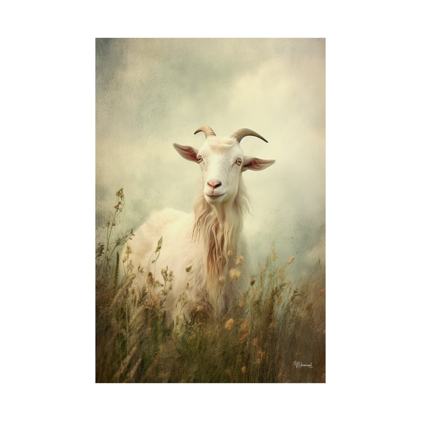 Goat in Field Premium Matte Vertical Posters