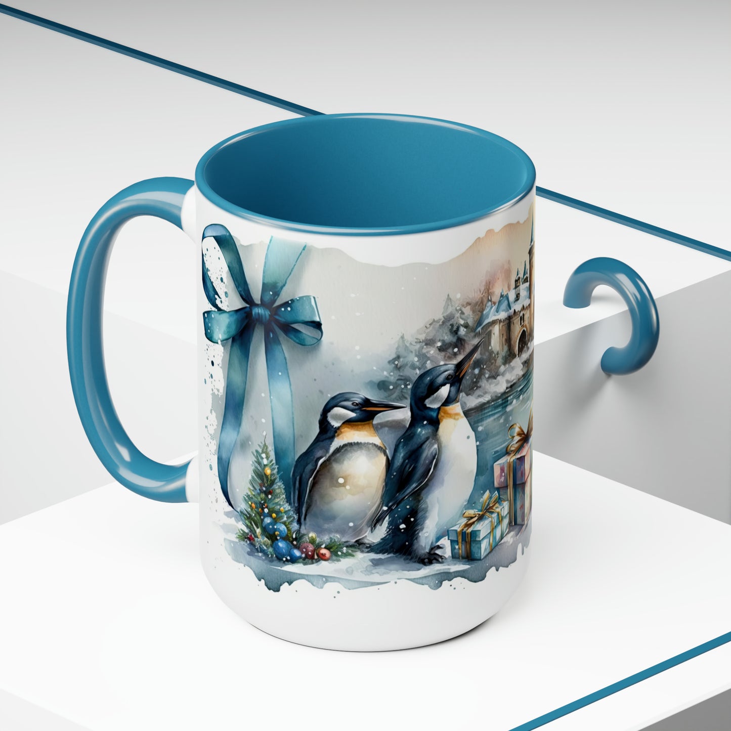 Penguin Christmas Wonderland Coffee Mugs, 15oz