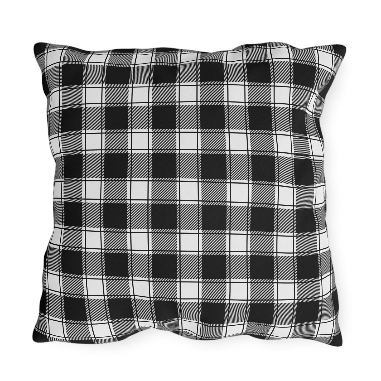 Fall Delights in Black & Buffalo Plaid Outdoor Pillows