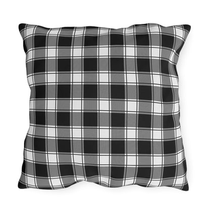 Fall Delights in Black & Buffalo Plaid Outdoor Pillows