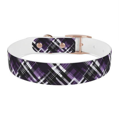 Sassy Pet's Purple, Black & White Plaid Leash Collar