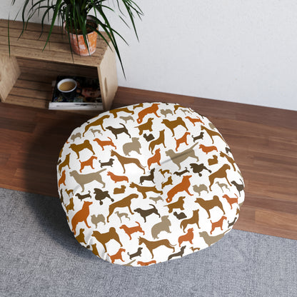 Sassy Pet's I Love Dogs! Tufted Floor Pillow, Round