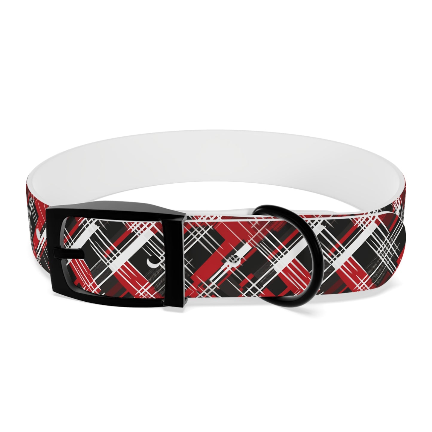 Sassy Pet's Red, Black & White Plaid Dog Collar