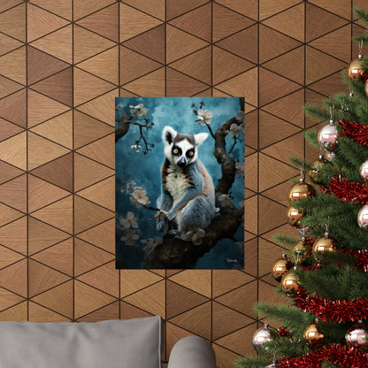 Lemur Floral Premium Matte Vertical Posters