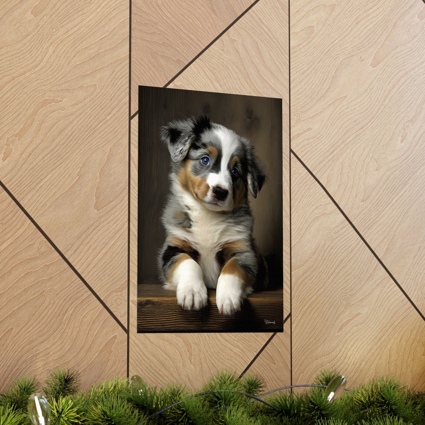 Australian Shepherd Puppy Premium Matte Vertical Posters