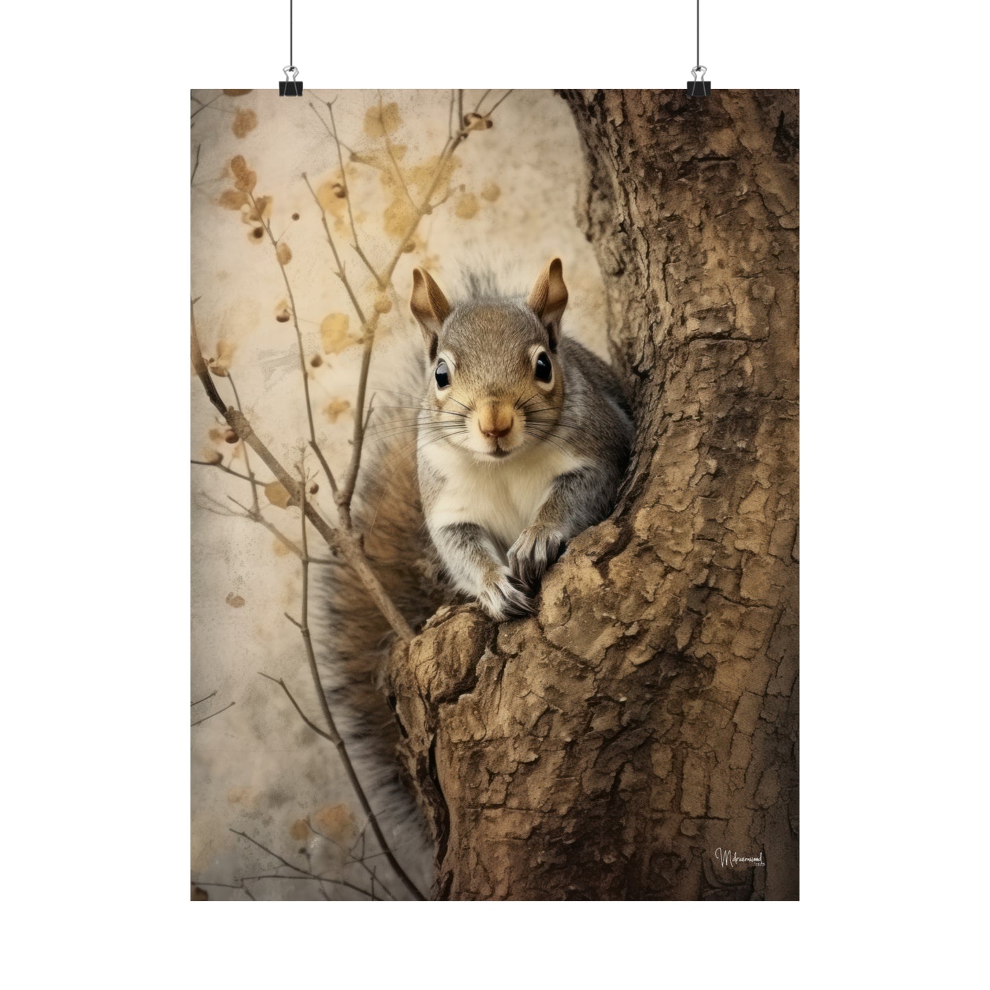 Squirrel in the Forest Premium Matte Vertical Posters