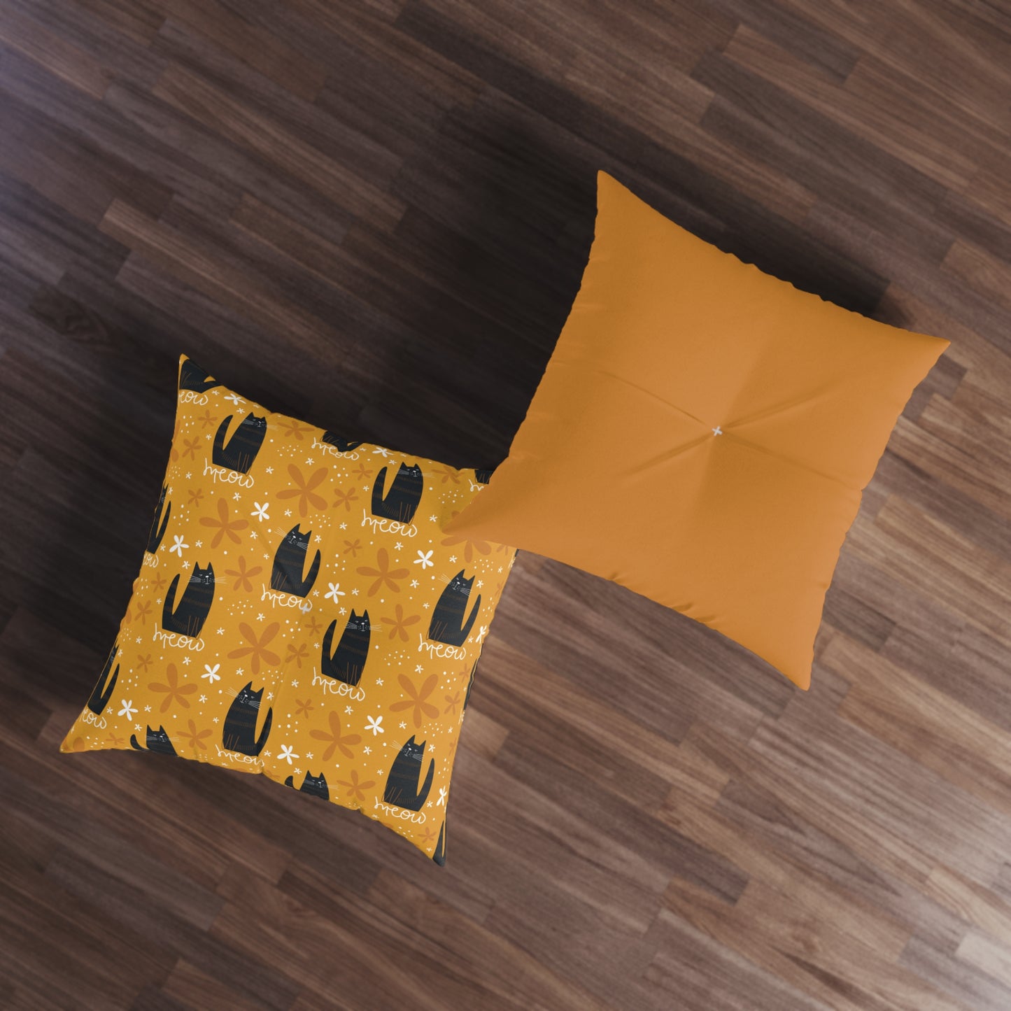 Sassy Pet's Meow Tufted Floor Pillow, Square