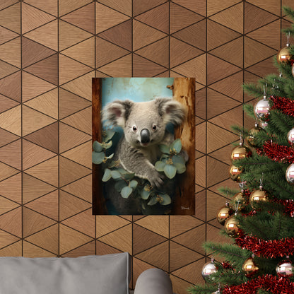 Koala Bear in Tree Premium Matte Vertical Posters