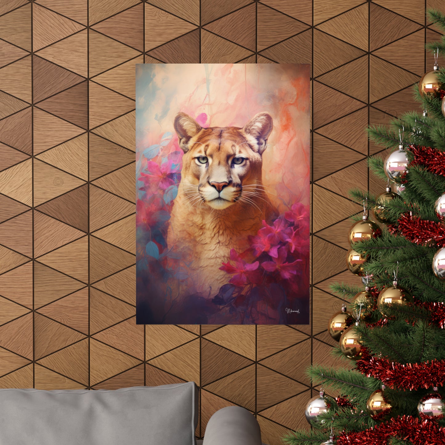 Florida Panther Floral Premium Matte Vertical Posters