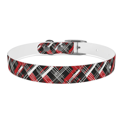 Sassy Pet's Red, Black & White Plaid Dog Collar