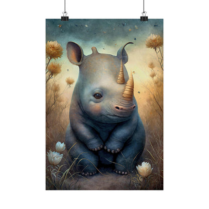 Safari Kids Collection- Rino Premium Matte Vertical Posters