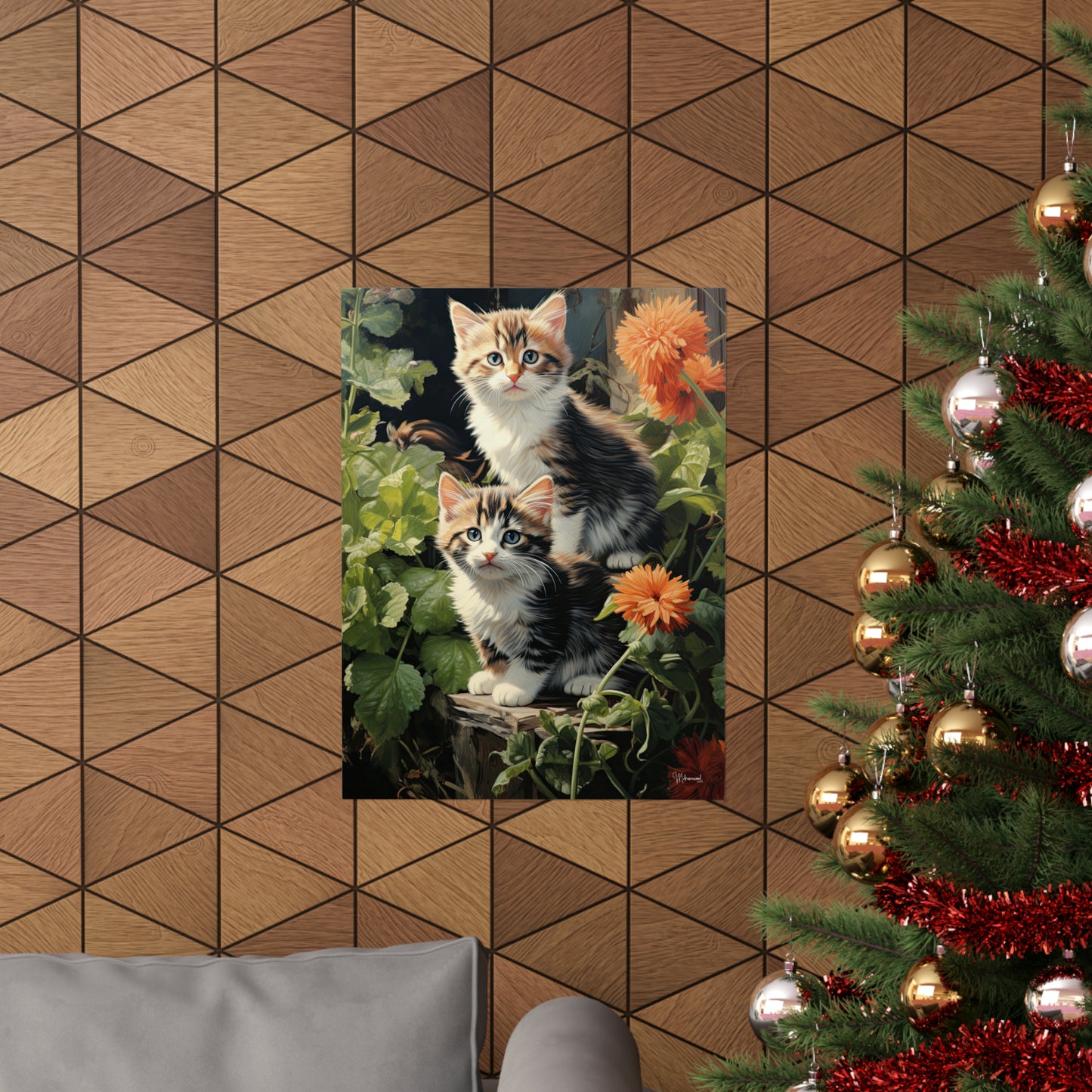 Kittens in the Garden Premium Matte Vertical Posters