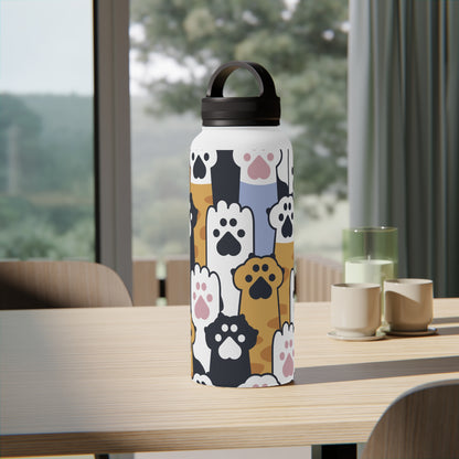 Talk to the Paw! Stainless Steel Water Bottle, Handle Lid