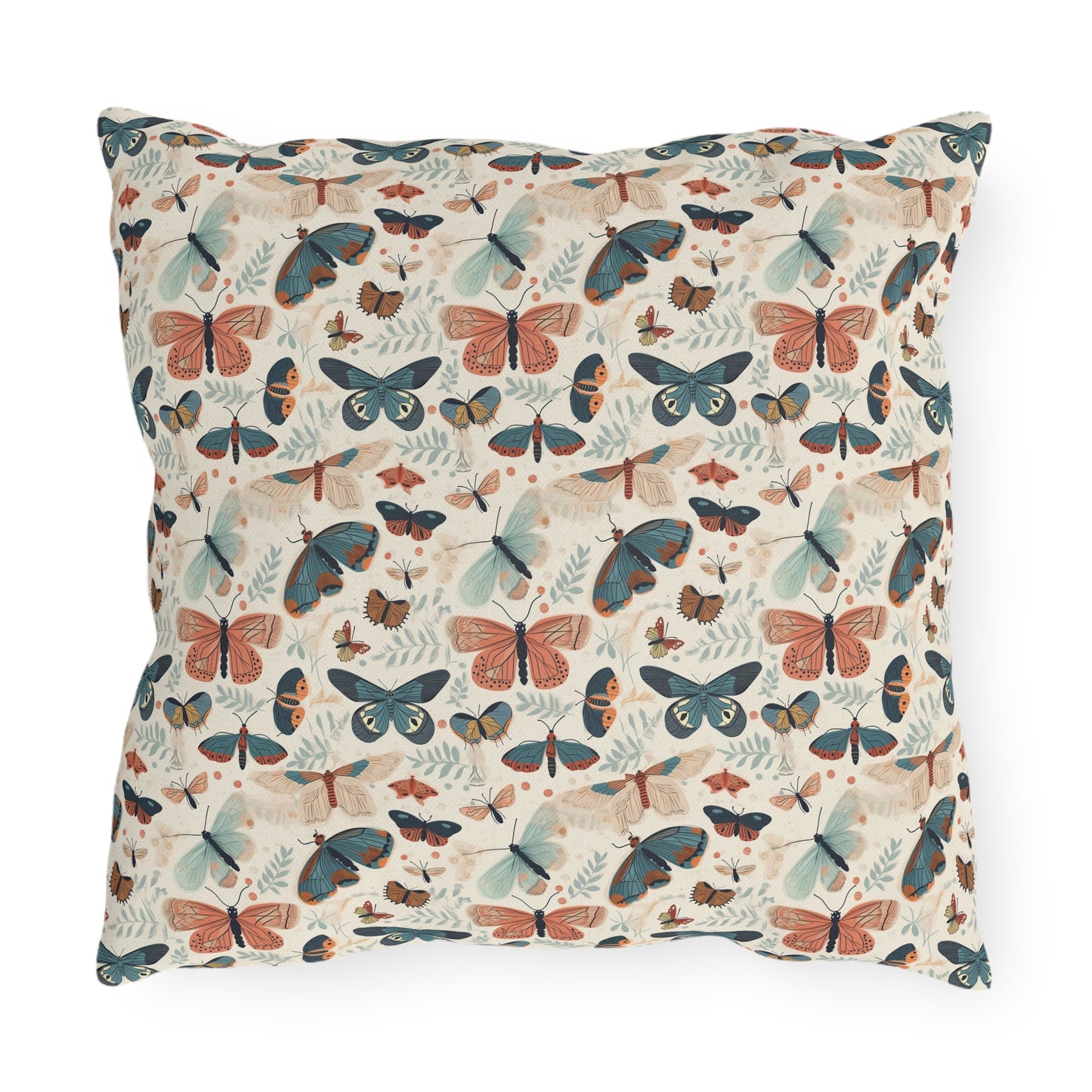 Pastel Floral Butterfly Outdoor Pillows