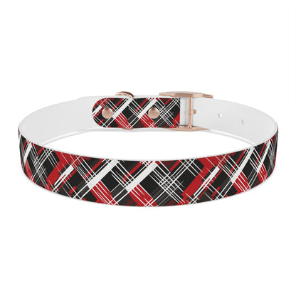 Sassy Pet's Red, Black & White Plaid Dog Collar