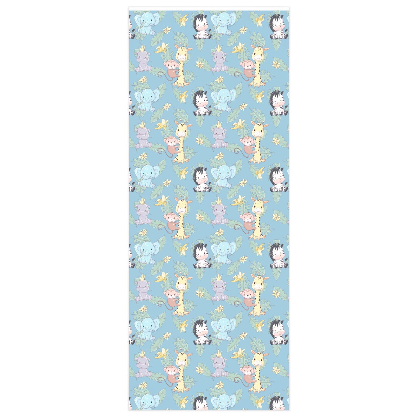 Safari Blue Baby Shower Wrapping Paper