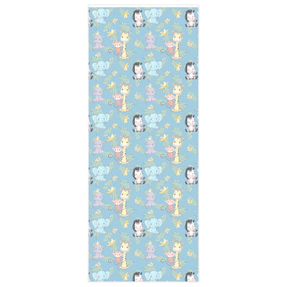 Safari Blue Baby Shower Wrapping Paper