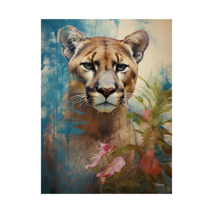 Florida Panther Floral Premium Matte Vertical Posters