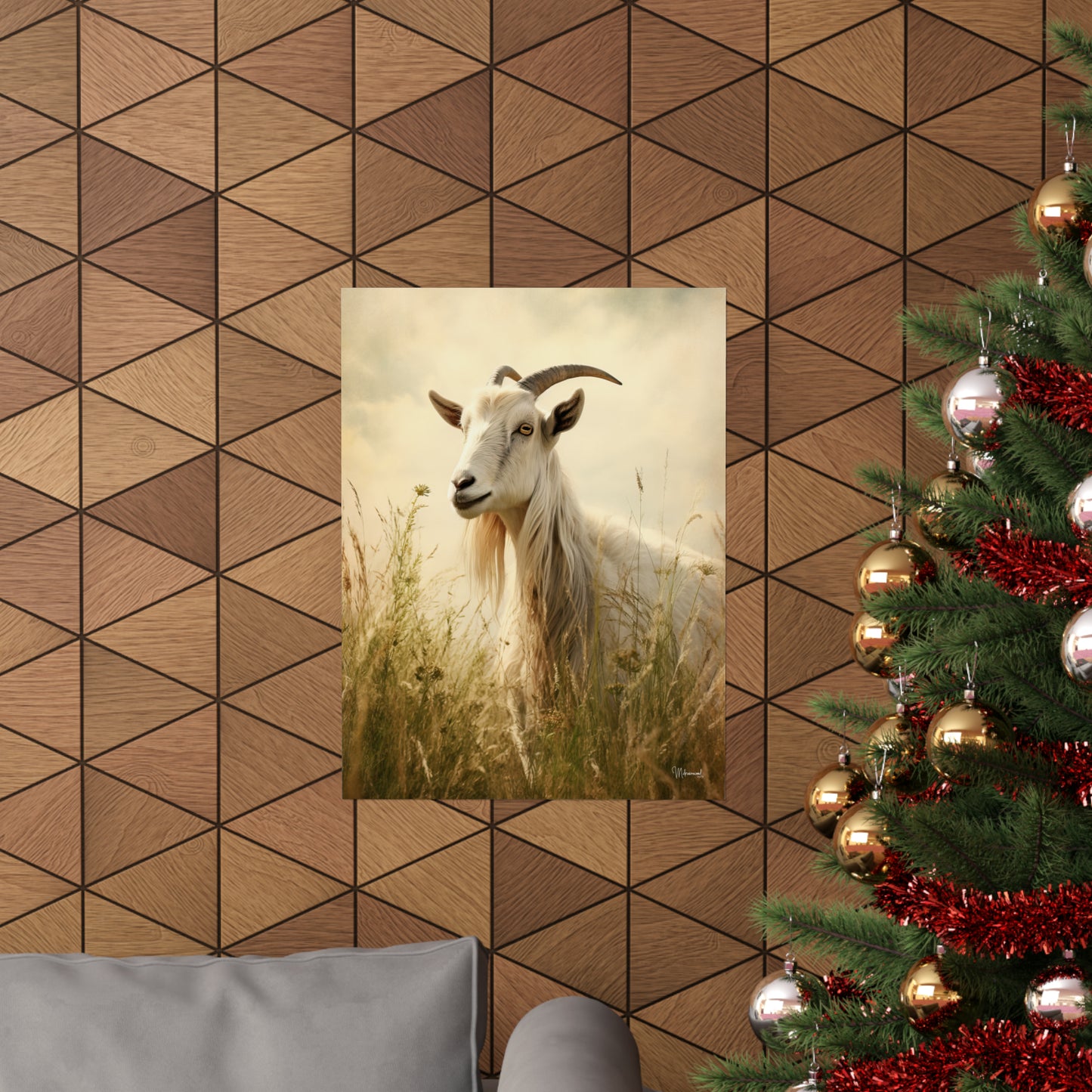 Goat in Field Premium Matte Vertical Posters