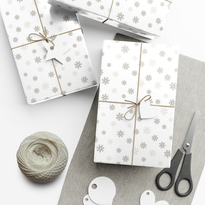 Silver Christmas Snowflakes Gift Wrap Papers