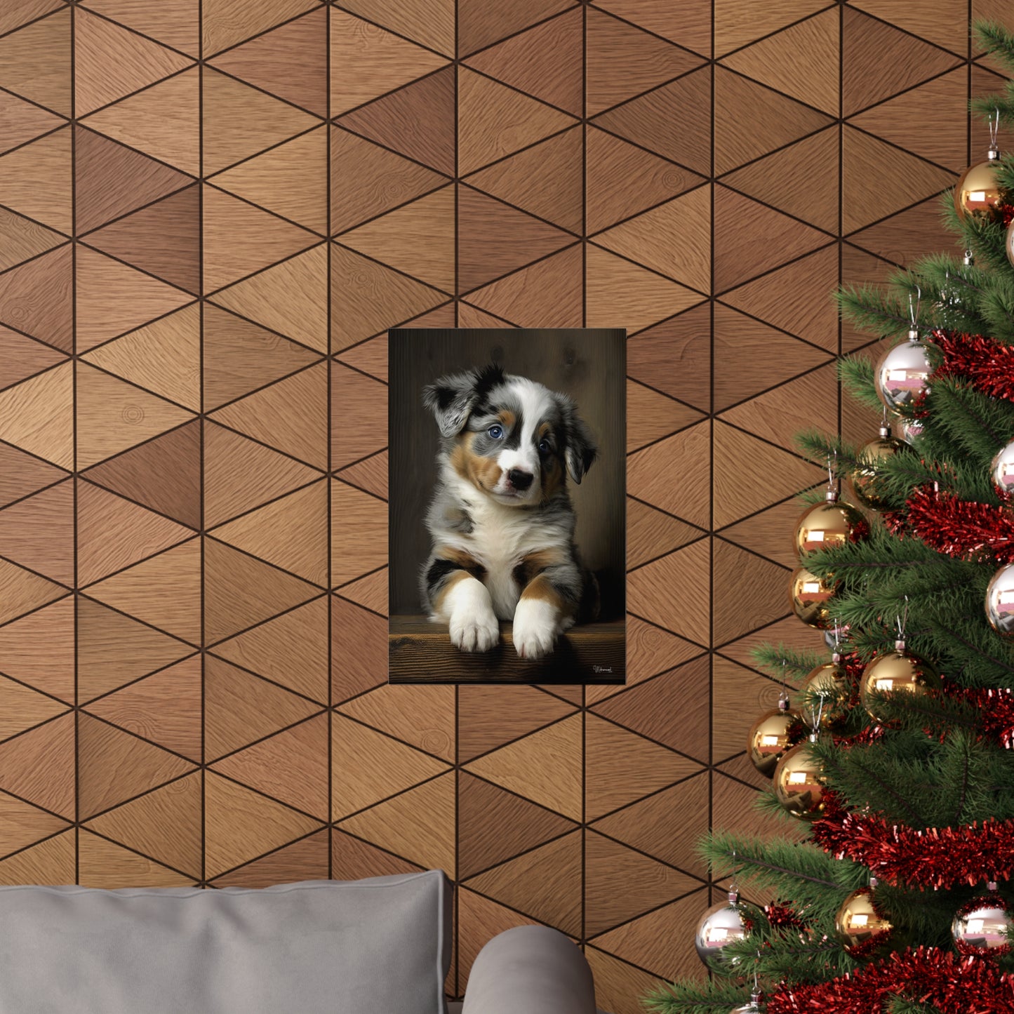 Australian Shepherd Puppy Premium Matte Vertical Posters